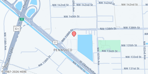 Map showing Helping the Elderly at 10990 NW 138 St unit 19, Hialeah Gardens, FL