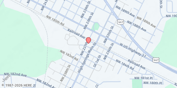 Map showing ST. MADELINE COMMUNITY OUTREACH at 23678 NW 184th Rd., High Springs, FL