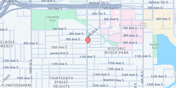Map showing Isaiah's Place at 900 Doctor Martin Luther King Junior Street South, Historic Roser Park, FL