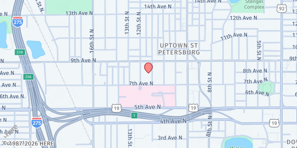Map showing RESURRECTION HOUSE at 800 11th Street North, Historic Uptown, FL