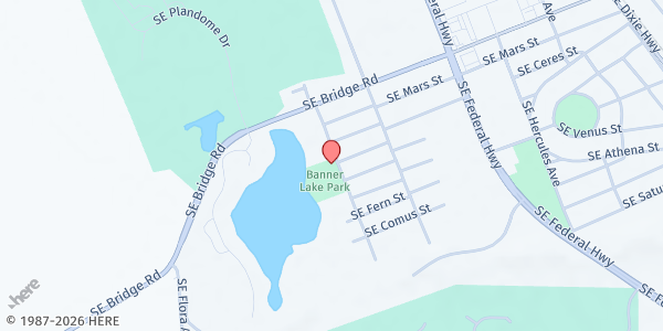 Map showing Banner Lake Club Cafe at 12212 SE Lantana Ave., Hobe Sound, FL