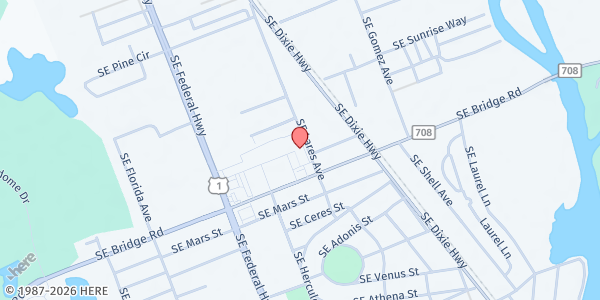 Map showing HOUSE OF HOPE, INC. - HOBE SOUND at 8937 SE Bridge Rd., Hobe Sound, FL