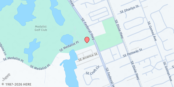 Map showing Reverse the Door, Inc. at 10100 SE Federal Highway, Hobe Sound, FL