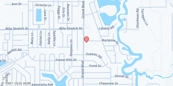 Map showing Faith City Church at 1842 Grand Boulevard, Holiday, FL