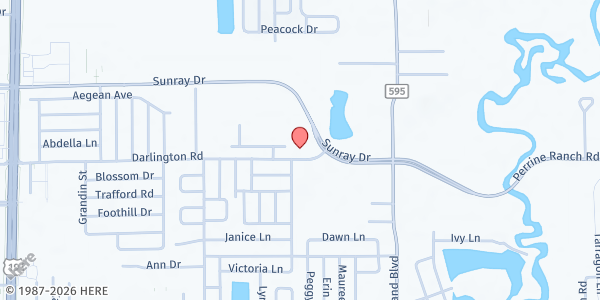 Map showing Holiday Community Fellowship Church at 5144 Sunray Drive, Holiday, FL