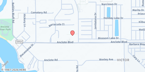 Map showing The Market Place @ Gulfside Elementary School at 2329 Anclote Blvd., Holiday, FL