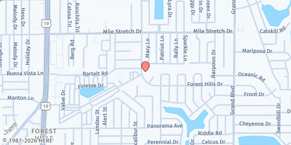 Map showing Veterans Alternative at 1750 Arcadia Road, Holiday, FL