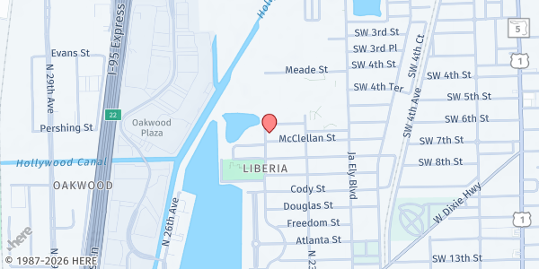 Map showing L.E.S at 3220 N. 24th Ave., Hollywood, FL