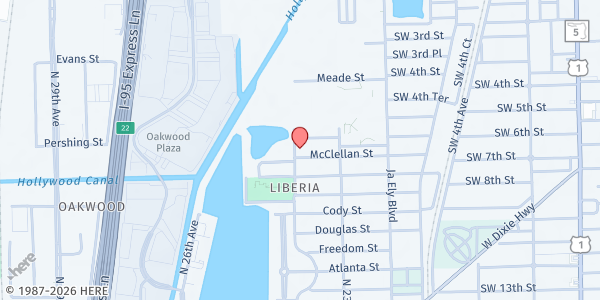 Map showing LES Inc. Food Pantry at 3220 N. 24th Ave., Hollywood, FL