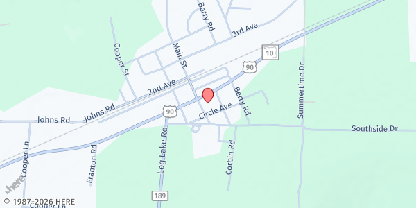 Map showing First Baptist Church of Holt at 532 US-90, Holt, FL