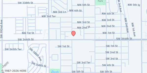 Map showing COFFO, Inc. at 778 W. Palm Dr., Homestead, FL