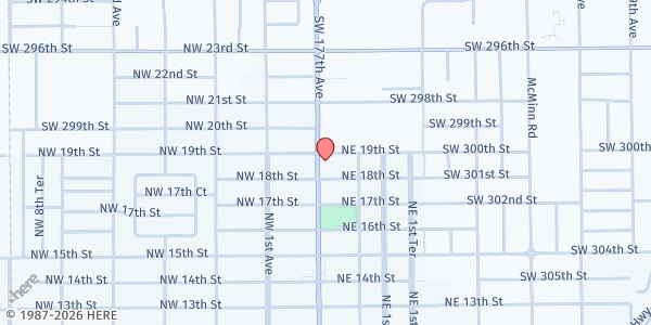 Map showing Corazones en la Communidad at 1851 N Krome Ave, Homestead, FL