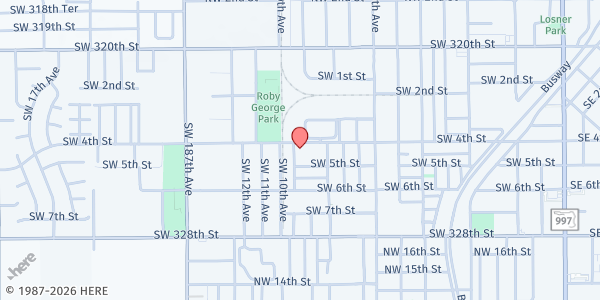 Map showing Greater New MT. Zion AME Church (Farm Share) at 890 Southwest 4th Street, Homestead, FL