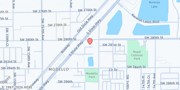 Map showing Neighborhood Alliance Foundation at 15260 SW 280 St, Homestead, FL