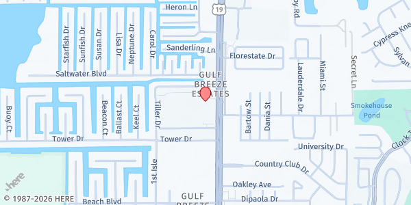 Map showing First UMC Hudson (God's Food Pantry) at 13123 US Hwy 19, Hudson, FL