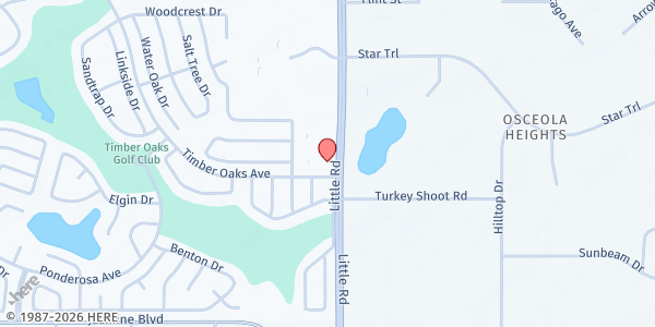 Map showing Florida Department of Health in Pasco County - Hudson Clinic at 7509 State Road 52, Hudson, FL