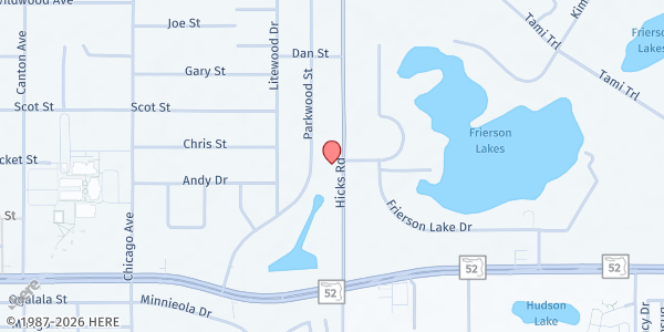 Map showing Hicks Road Baptist Church at 12219 Hicks Rd, Hudson, FL
