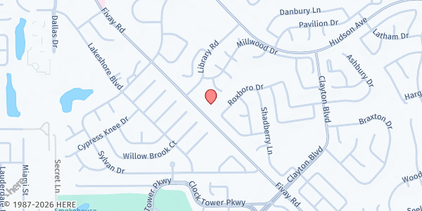 Map showing Hudson Regional Library at 8012 Library Road, Hudson, FL