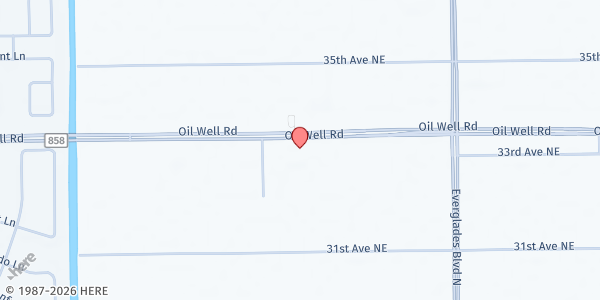 Map showing Meals of Hope: Emmanuel Community Park at 2770 Oil Well Road, Immakolee, FL