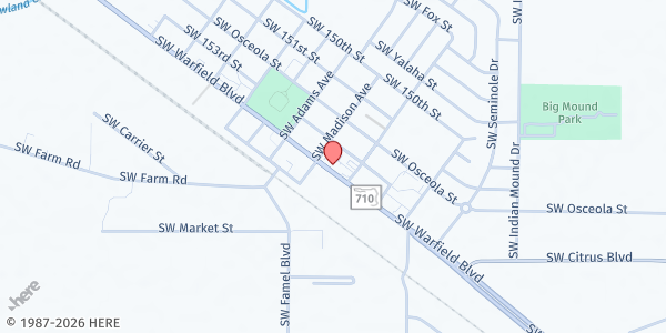 Map showing HOUSE OF HOPE, INC. - INDIANTOWN at 15549 SW Warfield Blvd., Indiantown, FL