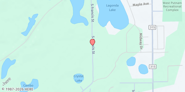 Map showing St. Andrew's Episcopal Church at 111 S. Francis St., Interlachen, FL