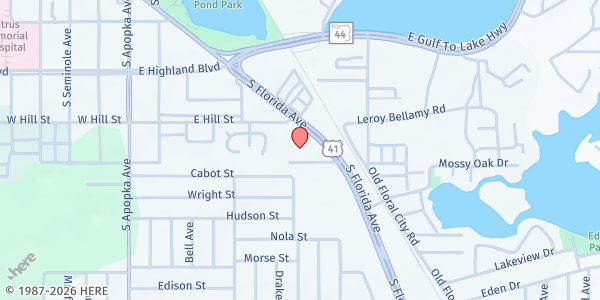 Map showing Connection Church of God at 416 US Hwy 41 S., Inverness, FL