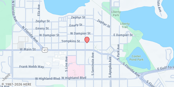 Map showing Pregnancy & Family Life Center - Inverness at 317 Tompkins St., Inverness, FL