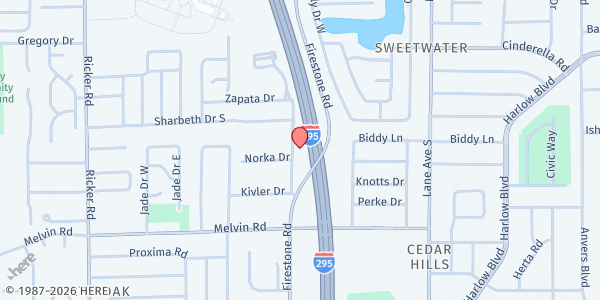 Map showing Abundant Life Community Center at 4401 Georgetown Drive, Jacksonville, FL