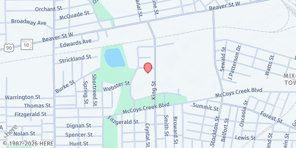 Map showing Agape Family Health at 120 King Street, Jacksonville, FL