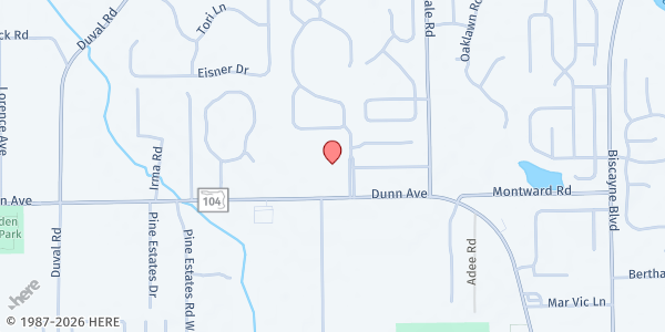 Map showing Amen Always Food & Clothing Closet at 2255 Dunn Ave., Jacksonville, FL