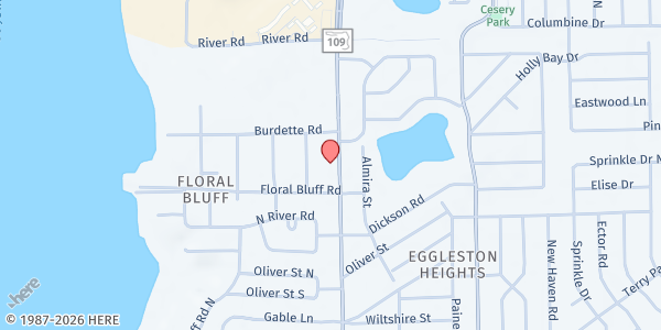 Map showing Central Church of Nazarene at 2130 University Blvd. N., Jacksonville, FL