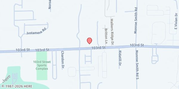 Map showing Christ Church Jacksonville Anglican at 9917 103rd Street, Jacksonville, FL