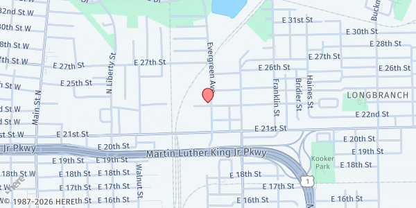 Map showing Christian Fellowship Ministries on Evergreen at 3302 Evergreen Ave., Jacksonville, FL