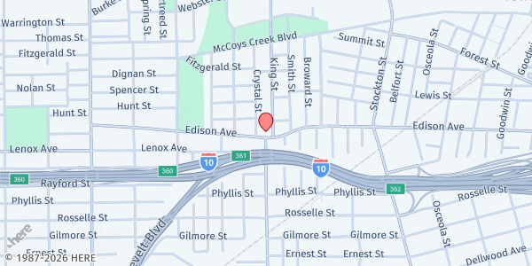 Map showing Daily Manna Serving Center at 2659 Edison Ave., Jacksonville, FL