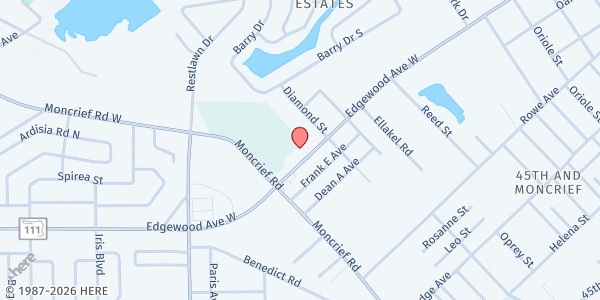 Map showing Disciples of Christ at 2061 Edgewood Ave. W., Jacksonville, FL