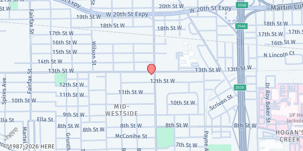 Map showing Families of Slain Children FOSCI at 2212 Myrtle Ave. N., Jacksonville, FL