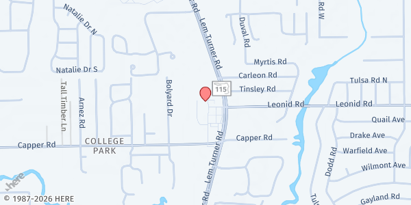Map showing Forward Christian Center Inc. at 10934 Lem Turner Road, Jacksonville, FL
