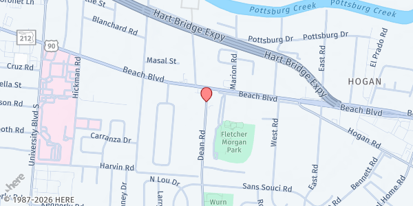 Map showing Helpful Citizens at 1817 Dean Road, Jacksonville, FL