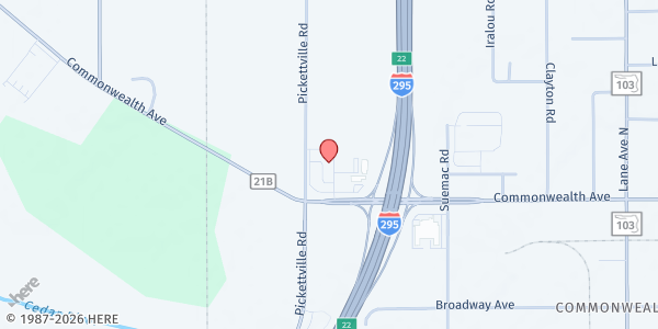 Map showing Helping Hands Depot at 7029-10 Commonwealth Ave., Jacksonville, FL