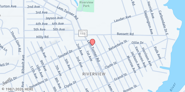 Map showing Impact Outreach Ministries at 9263 Lem Turner Road, Jacksonville, FL