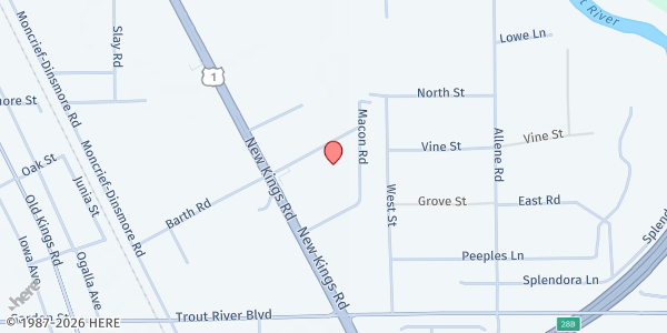 Map showing Jeffrey B. Valentine Ministries at 6510 Barth Rd, Jacksonville, FL
