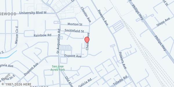 Map showing Jewish Family and Community Services - Jacksonville at 6261 Dupont Station Ct. E, Jacksonville, FL