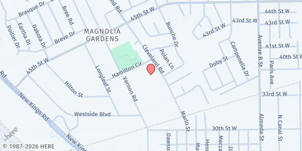 Map showing Love Missionary Baptist Church at 5220 Cleveland Road, Jacksonville, FL