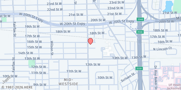 Map showing Mount Ararat at 2503 N. Myrtle Avenue, Jacksonville, FL