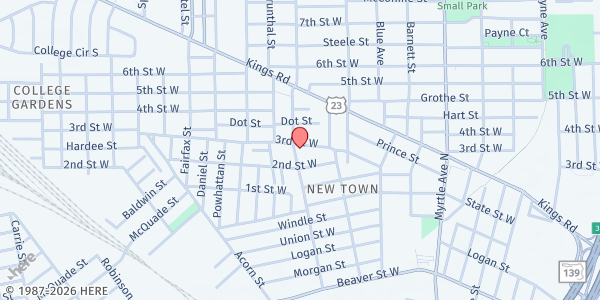 Map showing New Bethel AME Church at 1231 Tyler Street, Jacksonville, FL