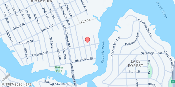 Map showing New Bethlehem Missionary Baptist Church at 1824 Prospect St., Jacksonville, FL