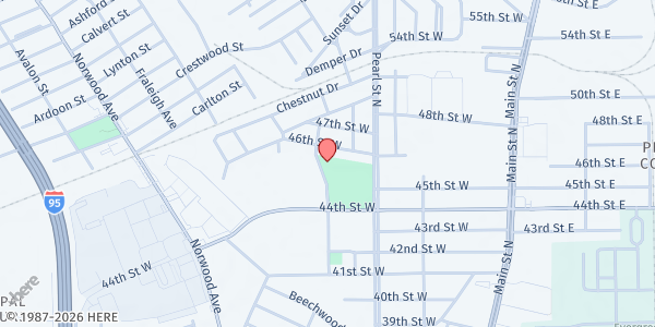 Map showing New Hope Assembly of God at 5518 N. Pearl St., Jacksonville, FL