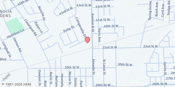 Map showing Northside Community Involvement at 4736 Ave. B, Jacksonville, FL