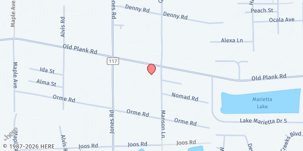 Map showing Old Plank Road Baptist Church at 8964 Old Plank Rd., Jacksonville, FL