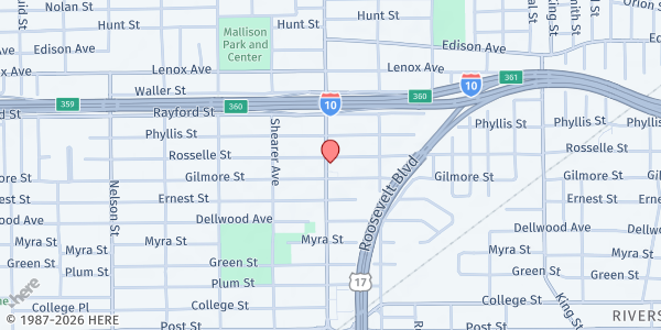 Map showing Premiere Eglise Baptiste Haitienne de Jacksonville at 705 McDuff Avenue South, Jacksonville, FL